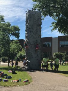 Rock climbing at summer camp